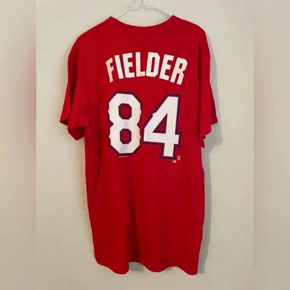 MLB Texas Rangers Prince Fielder red and white shirt size L - Picture 5 of 5